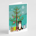Merry Christmas Tree Bernese Mountain Dog Greeting Cards Pack of 8 Blank Cards with Envelopes Whimsical A7 Size 5x7