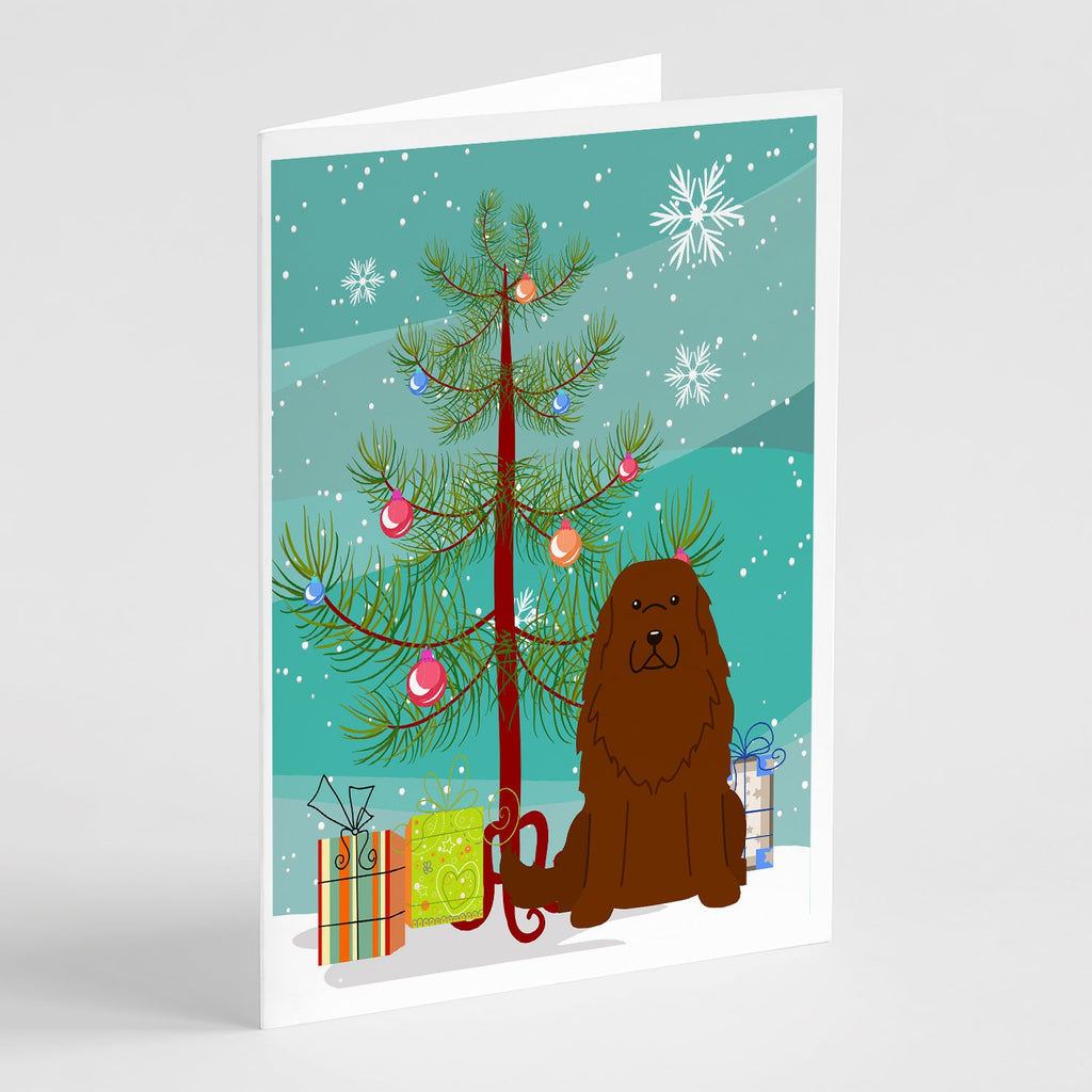 Merry Christmas Tree Caucasian Shepherd Dog Greeting Cards Pack of 8 Blank Cards with Envelopes Whimsical A7 Size 5x7