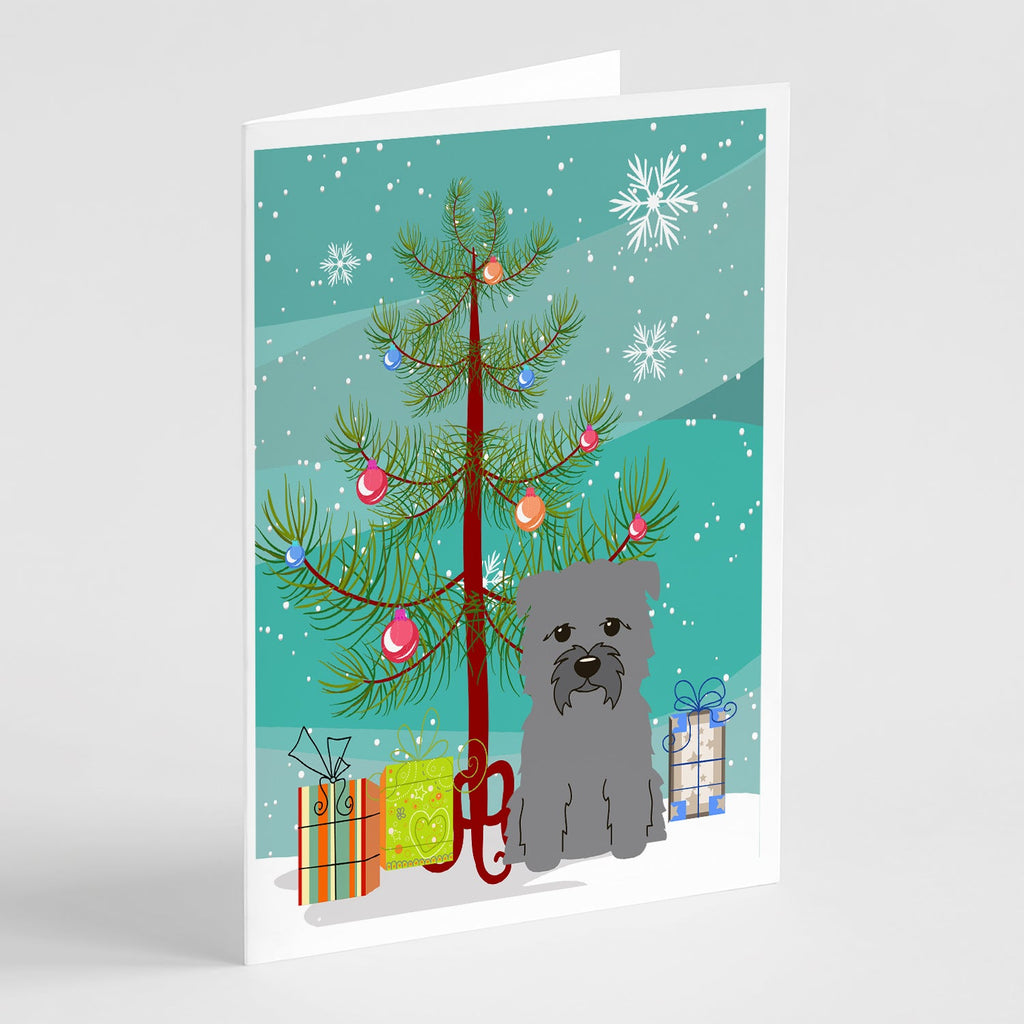 Merry Christmas Tree Glen of Imal Grey Greeting Cards Pack of 8 Blank Cards with Envelopes Whimsical A7 Size 5x7