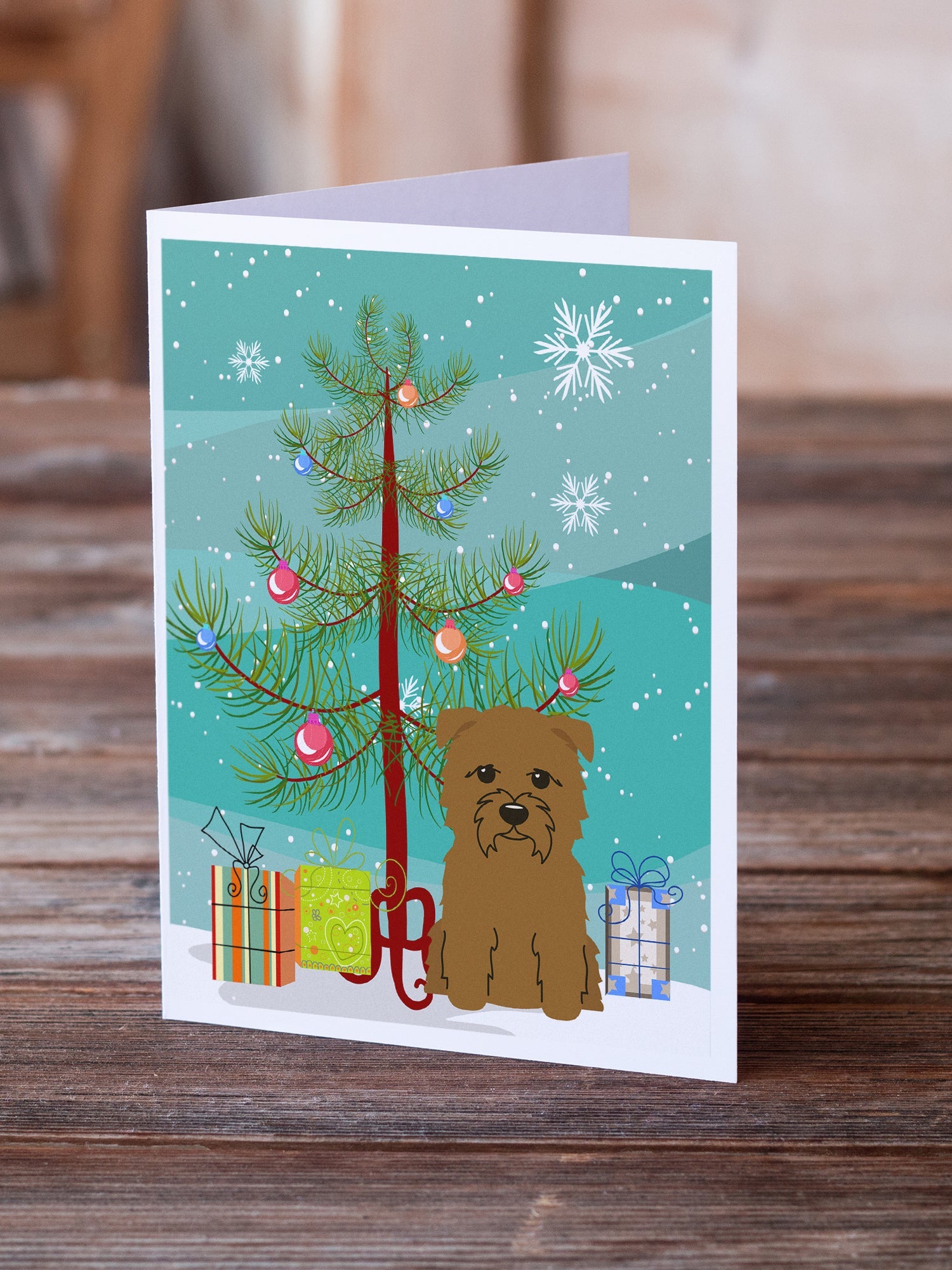 Merry Christmas Tree Glen of Imal Tan Greeting Cards Pack of 8 Blank Cards with Envelopes Whimsical A7 Size 5x7