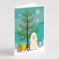 Merry Christmas Tree Poodle White Greeting Cards Pack of 8 Blank Cards with Envelopes Whimsical A7 Size 5x7