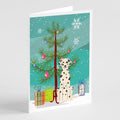 Merry Christmas Tree Dalmatian Greeting Cards Pack of 8 Blank Cards with Envelopes Whimsical A7 Size 5x7
