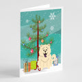 Merry Christmas Tree Chow Chow White Greeting Cards Pack of 8 Blank Cards with Envelopes Whimsical A7 Size 5x7