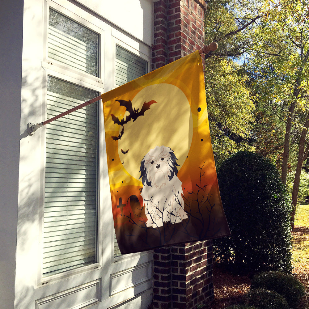 Halloween Lowchen House Flag 28x40 Porch Sleeve Pole Decorative Outside Yard Banner Artwork Wall Hanging, Polyester