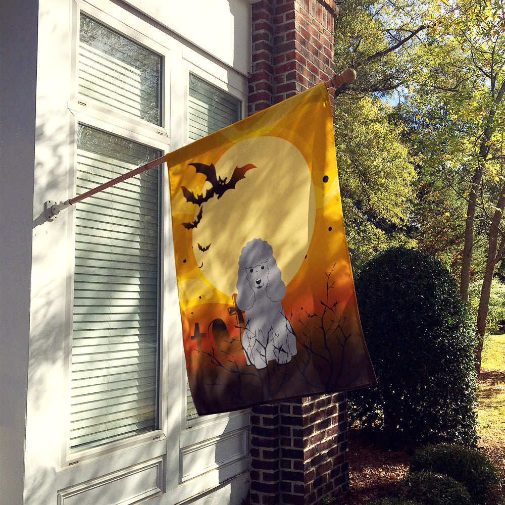 Halloween Poodle Silver House Flag 28x40 Porch Sleeve Pole Decorative Outside Yard Banner Artwork Wall Hanging, Polyester