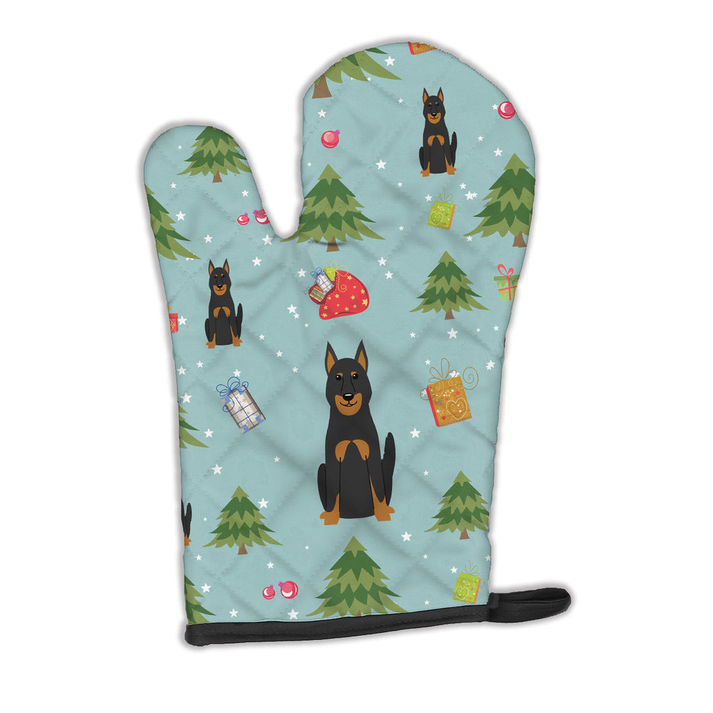 Christmas Beauce Shepherd Dog Oven Mitt Heat Resistant Thick Oven Mitt for Hot Pans and Oven, Kitchen Mitt Protect Hands, Cooking Baking Glove