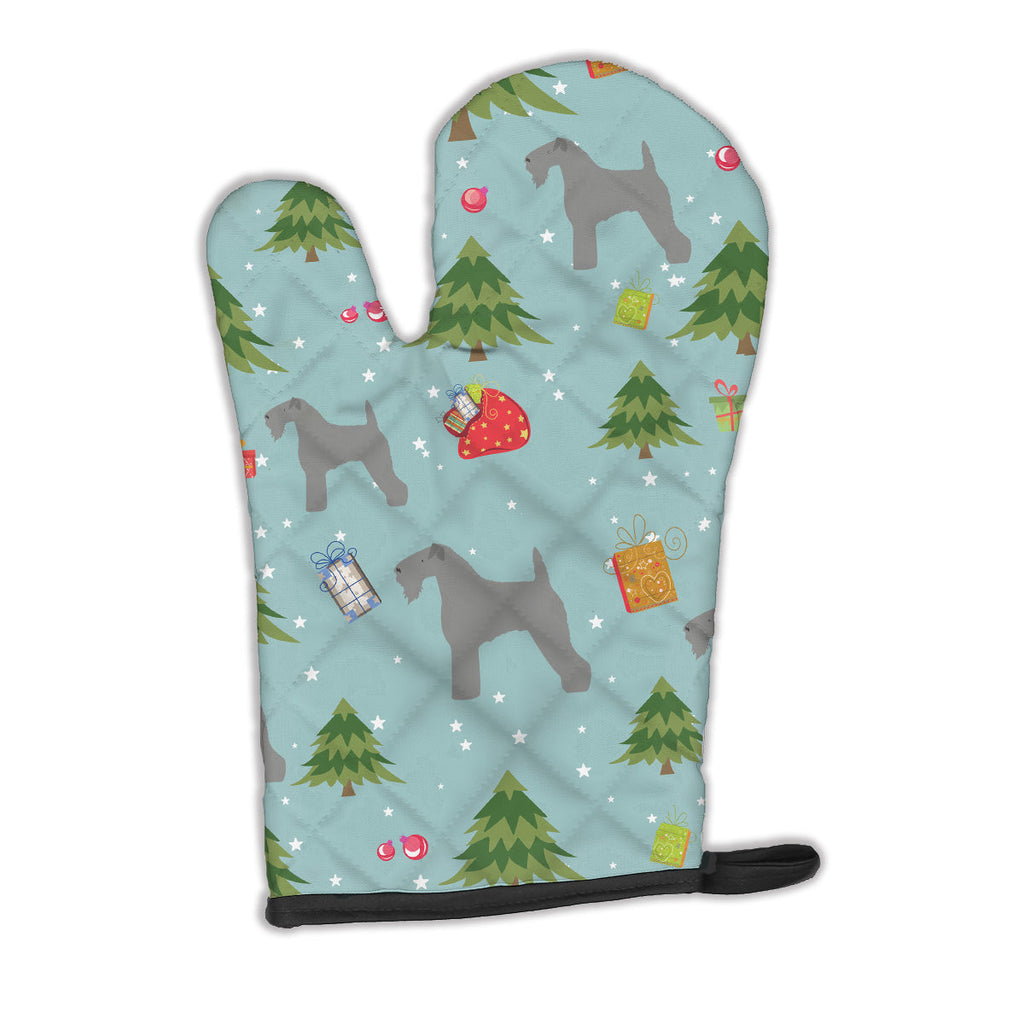 Christmas Kerry Blue Terrier Oven Mitt Heat Resistant Thick Oven Mitt for Hot Pans and Oven, Kitchen Mitt Protect Hands, Cooking Baking Glove