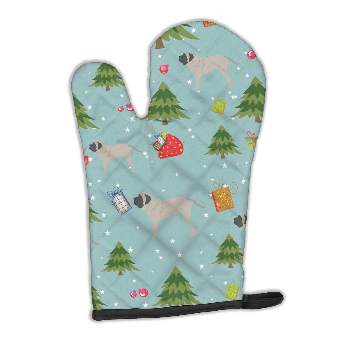 Christmas English Mastiff Oven Mitt Heat Resistant Thick Oven Mitt for Hot Pans and Oven, Kitchen Mitt Protect Hands, Cooking Baking Glove