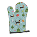 Christmas Black Tan Chihuahua Oven Mitt Heat Resistant Thick Oven Mitt for Hot Pans and Oven, Kitchen Mitt Protect Hands, Cooking Baking Glove