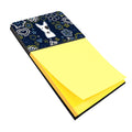 Blue Flowers Bull Terrier Watercolor Sticky Note Holder Refillable Dispenser Desk Accessory 3x3 Pad Gift