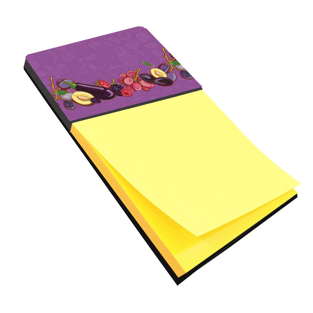 Fruits and Vegetables in Purple Watercolor Sticky Note Holder Refillable Dispenser Desk Accessory 3x3 Pad Gift