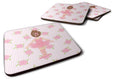 Ballerina Brunette Back Pose Foam Coasters Set of 4 Cup Coasters for Indoor Outdoor, Tabletop Protection, Anti Slip, Mouse pad Material