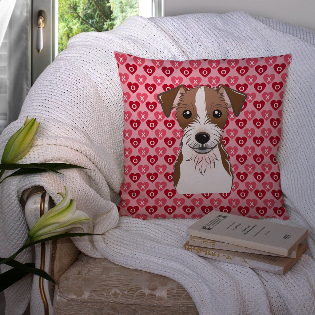 Jack Russell Terrier Decorative Throw Pillow 14x14 Indoor Outdoor Accent Cushion, Fabric Cover with Insert for Sofa, Bed, Porch & Living Room