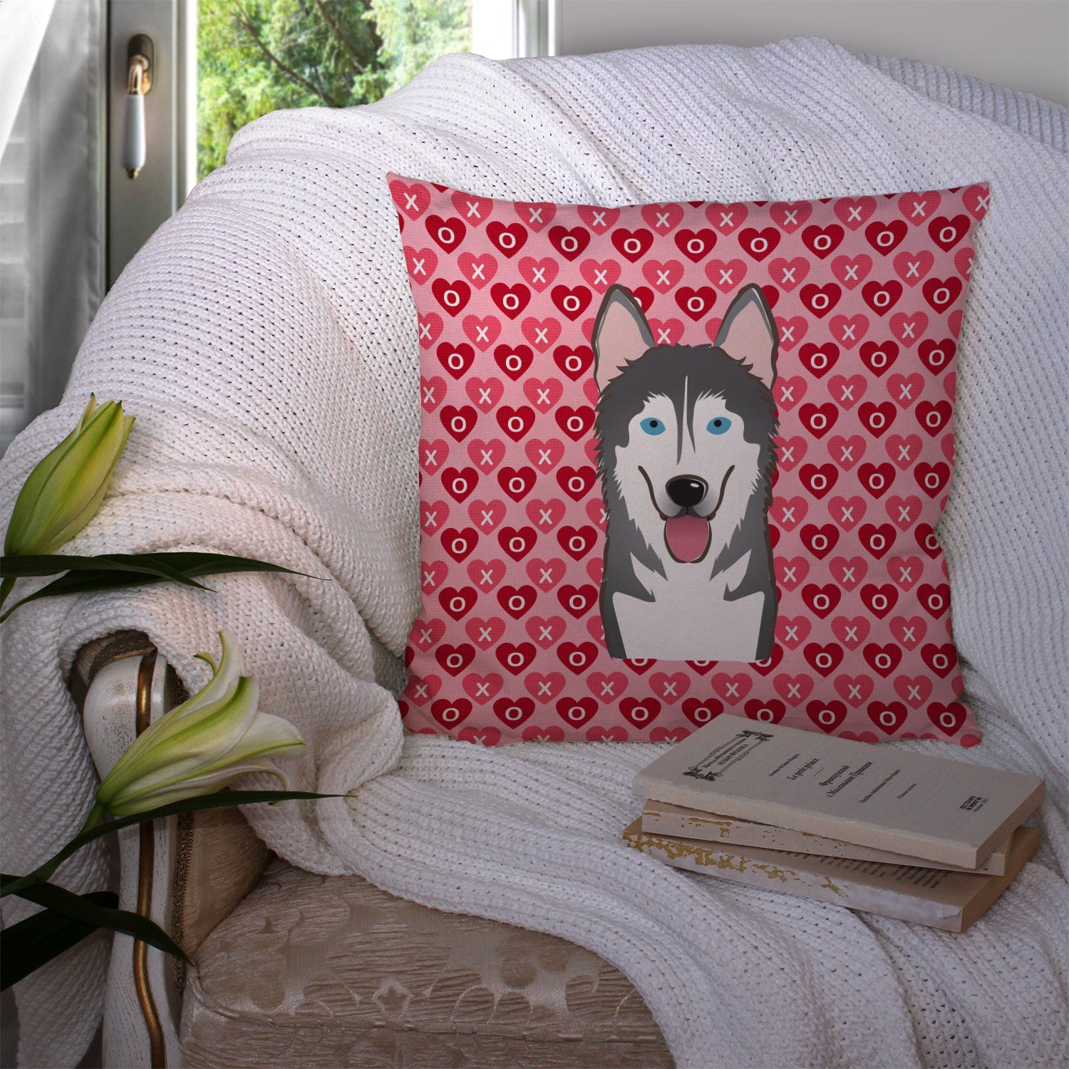 Alaskan Malamute Decorative Throw Pillow 14x14 Indoor Outdoor Accent Cushion, Fabric Cover with Insert for Sofa, Bed, Porch & Living Room