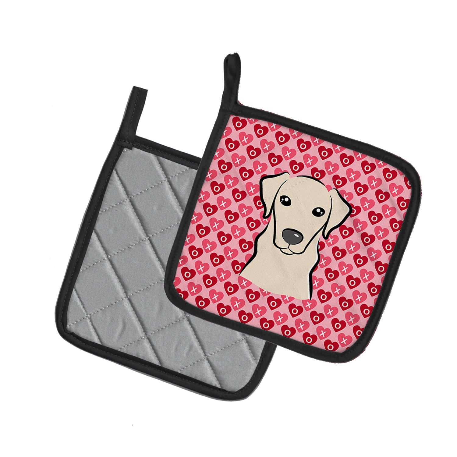 Yellow Labrador Pot Holder Set of 2 Heat Resistant Quilted Hot Pads 7.5 x 7.5 Inch, Insulated Kitchen Trivets for Cooking & Baking