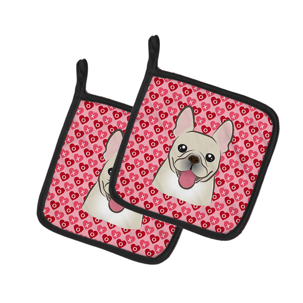 French Bulldog Pot Holder Set of 2 Heat Resistant Quilted Hot Pads 7.5 x 7.5 Inch, Insulated Kitchen Trivets for Cooking & Baking