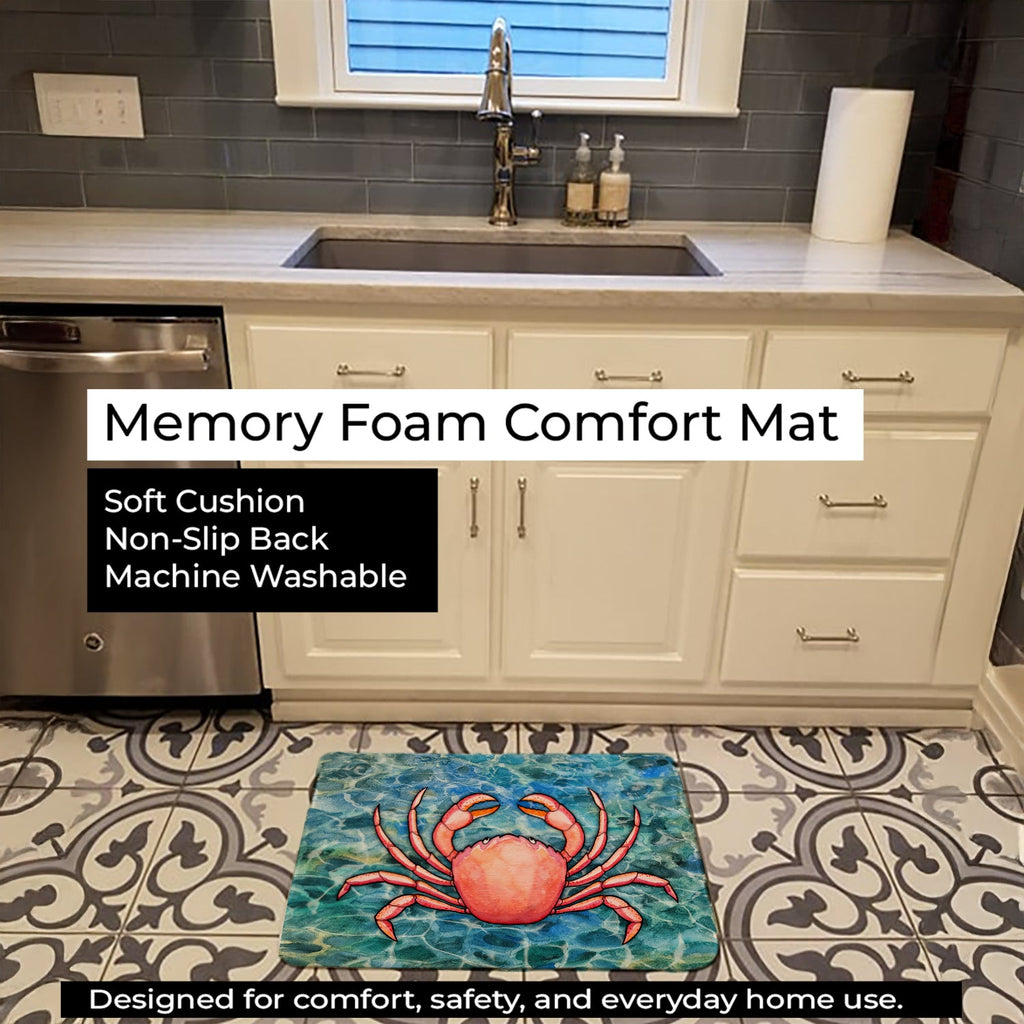 Crab Memory Foam Kitchen Mat Machine Washable Anti-Fatigue Cushion Comfort Bath or Kitchen Rug