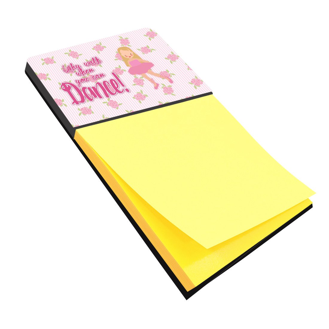 Ballet Long Blonde Hair Watercolor Sticky Note Holder Refillable Dispenser Desk Accessory 3x3 Pad Gift