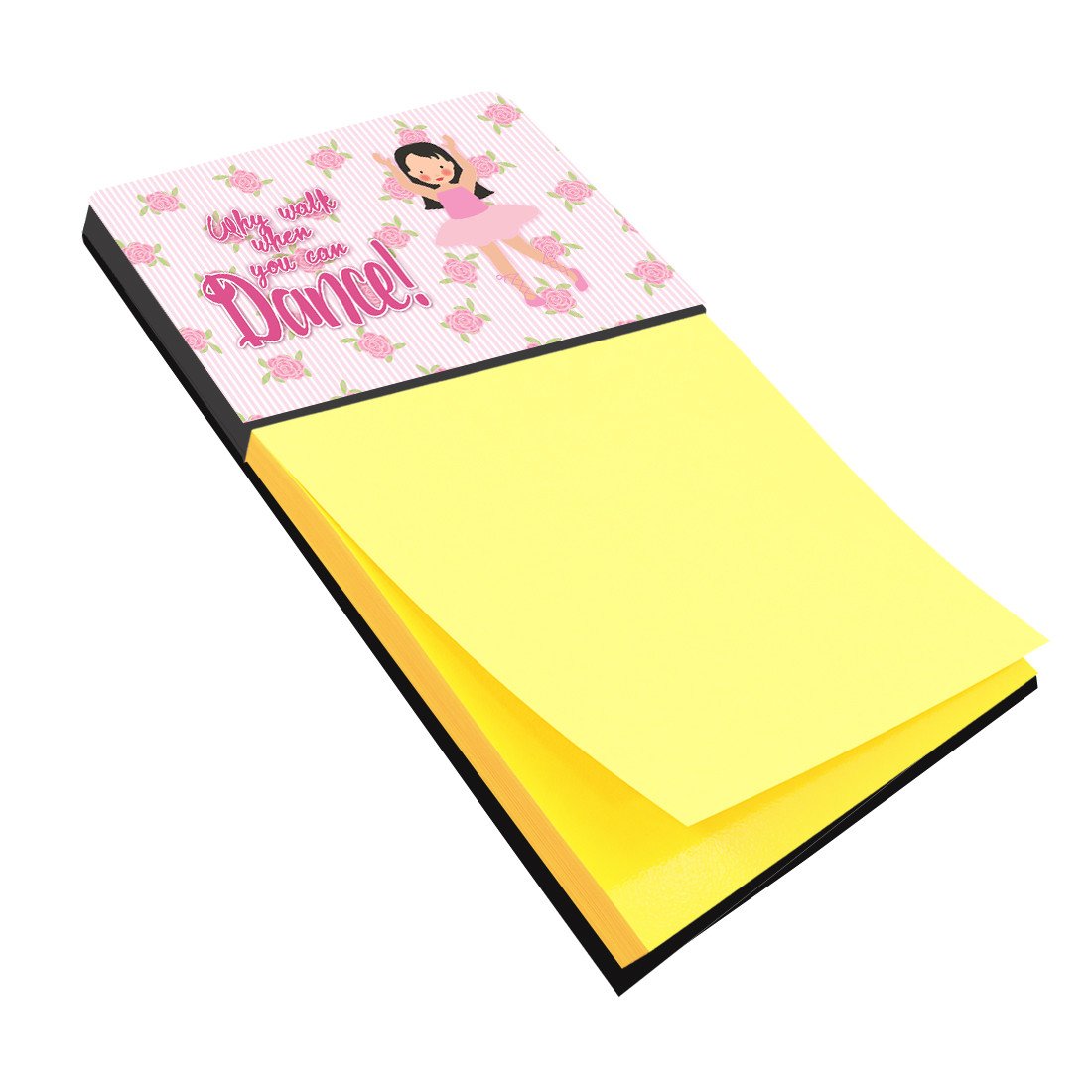 Ballet Long Dark Hair Watercolor Sticky Note Holder Refillable Dispenser Desk Accessory 3x3 Pad Gift