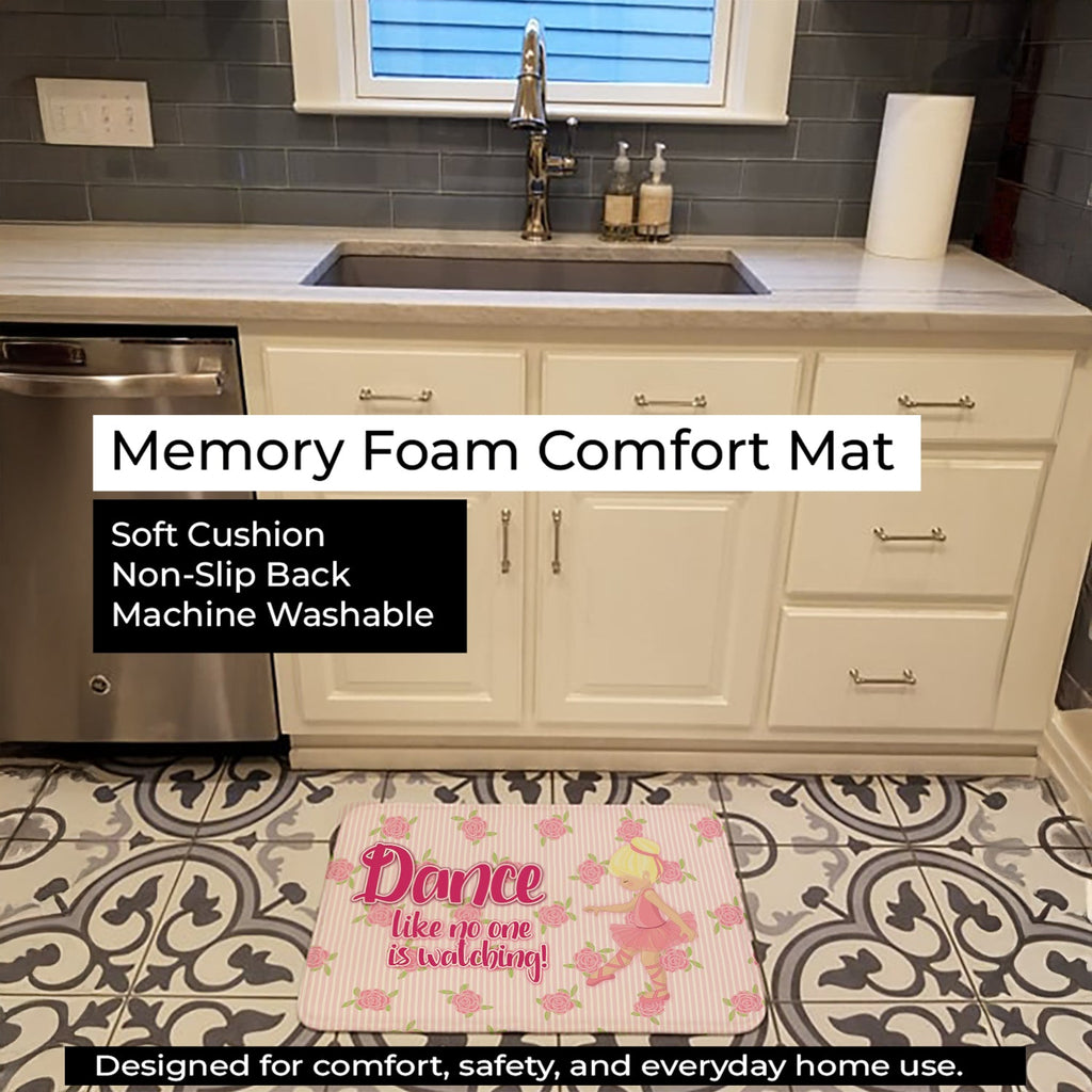 Ballet Dance Blonde Memory Foam Kitchen Mat Machine Washable Anti-Fatigue Cushion Comfort Bath or Kitchen Rug