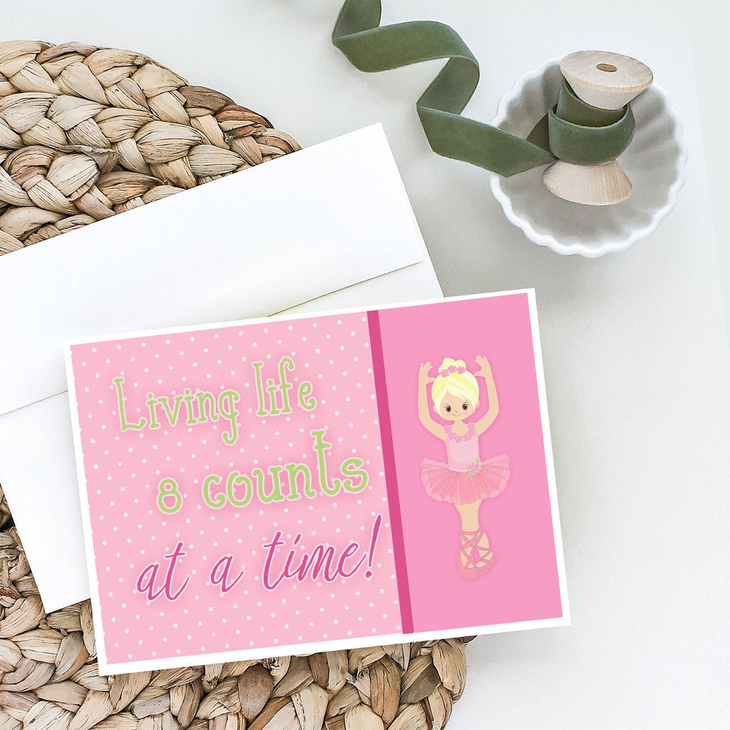 Ballet in 8 Counts Blonde Greeting Cards Pack of 8 Blank Cards with Envelopes Whimsical A7 Size 5x7