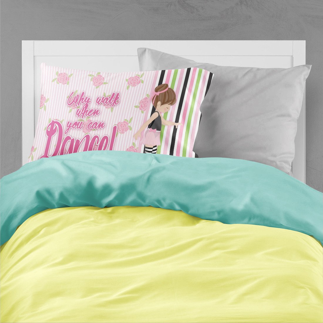 Ballet Dance Stripes Brunette Standard Pillowcase Lightweight Super Soft Easy Care Decorative Artwork Pillowcase, Standard