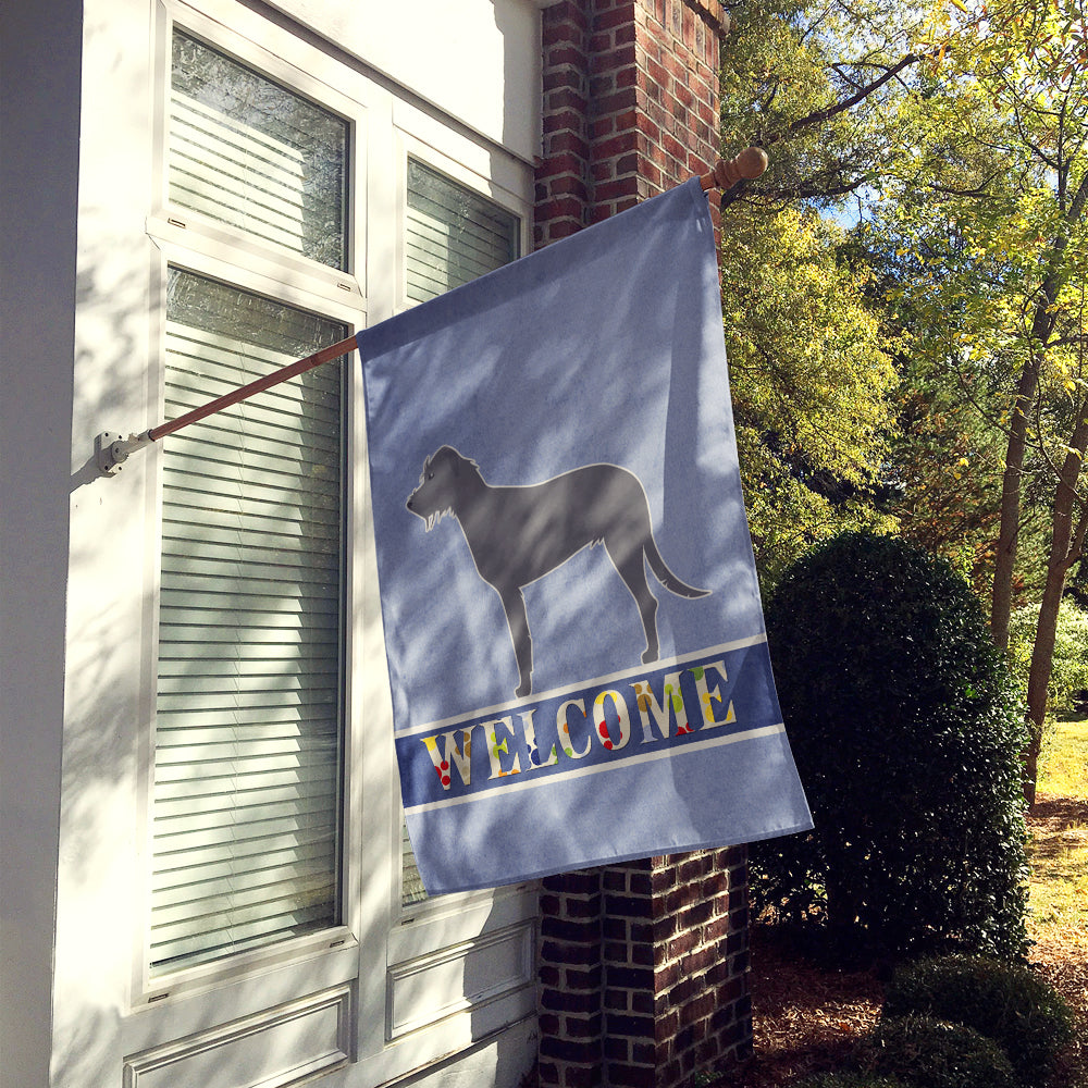 Irish Wolfhound Welcome House Flag 28x40 Porch Sleeve Pole Decorative Outside Yard Banner Artwork Wall Hanging, Polyester