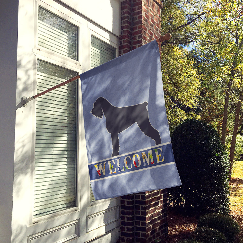 Giant Schnauzer Welcome House Flag 28x40 Porch Sleeve Pole Decorative Outside Yard Banner Artwork Wall Hanging, Polyester