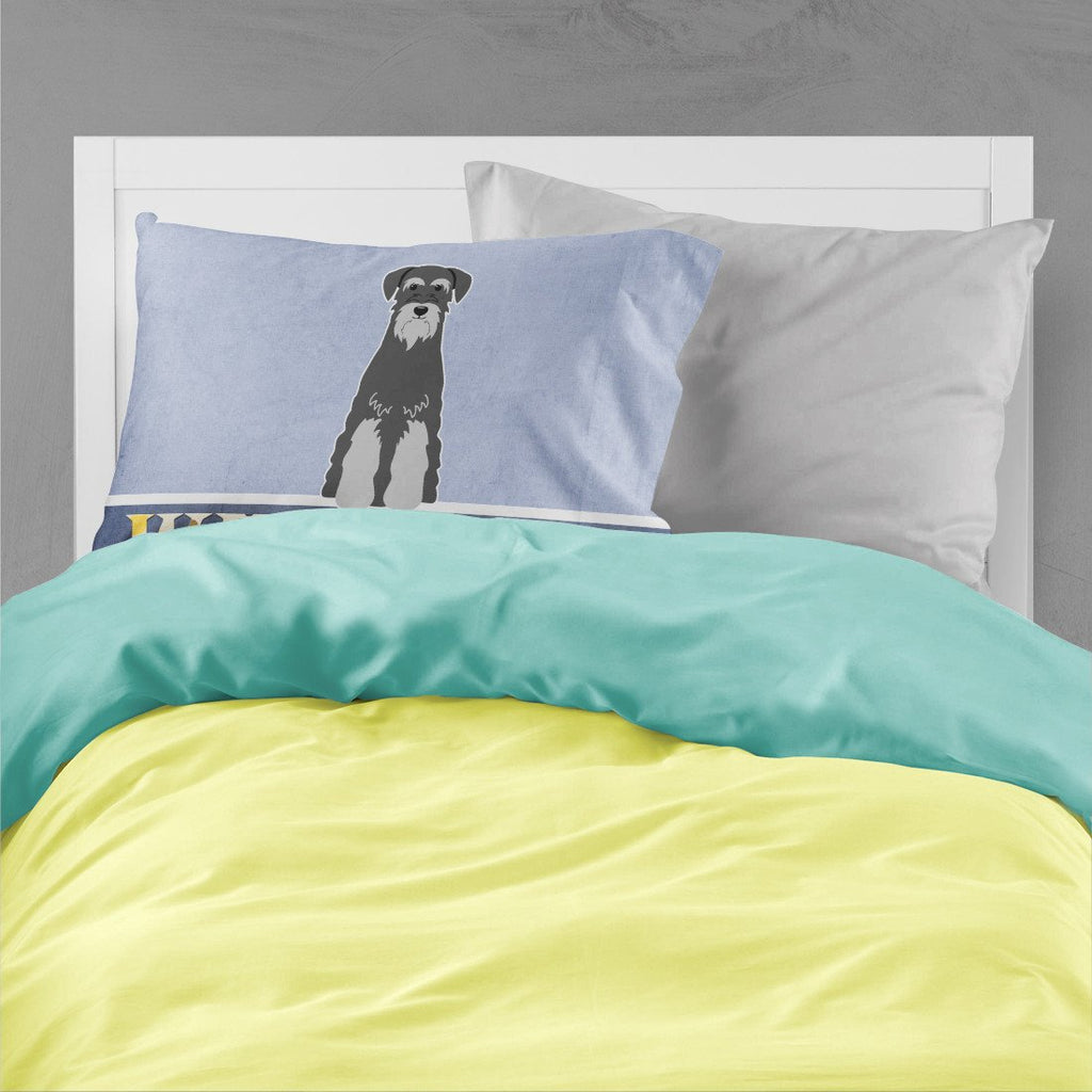 Standard Schnauzer Black Grey Welcome Standard Pillowcase Lightweight Super Soft Easy Care Decorative Artwork Pillowcase, Standard