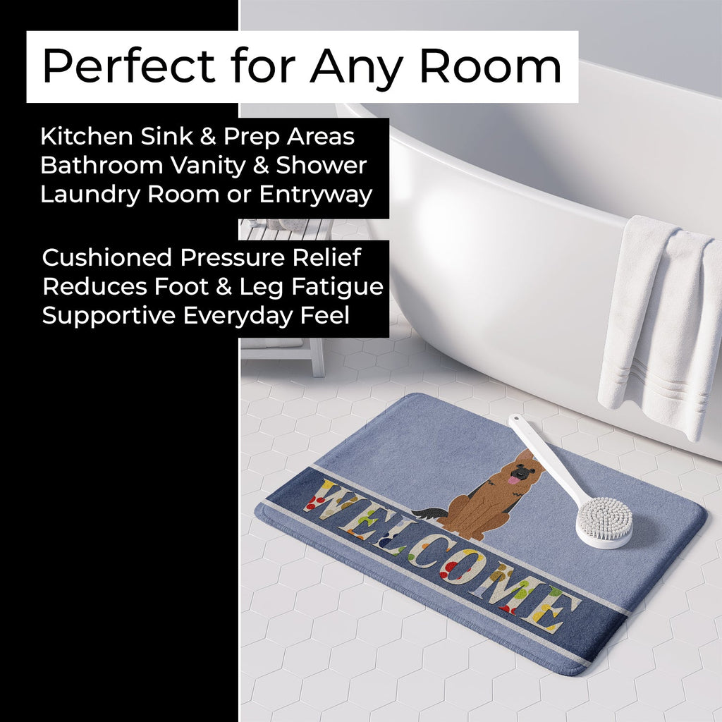 German Shepherd Welcome Memory Foam Kitchen Mat Machine Washable Anti-Fatigue Cushion Comfort Bath or Kitchen Rug