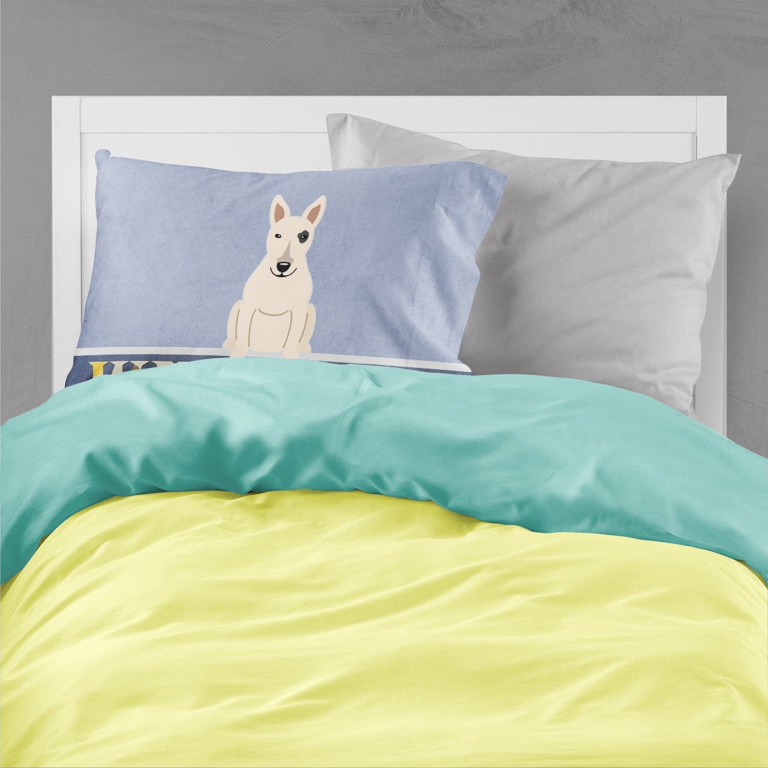 Bull Terrier White Welcome Standard Pillowcase Lightweight Super Soft Easy Care Decorative Artwork Pillowcase, Standard