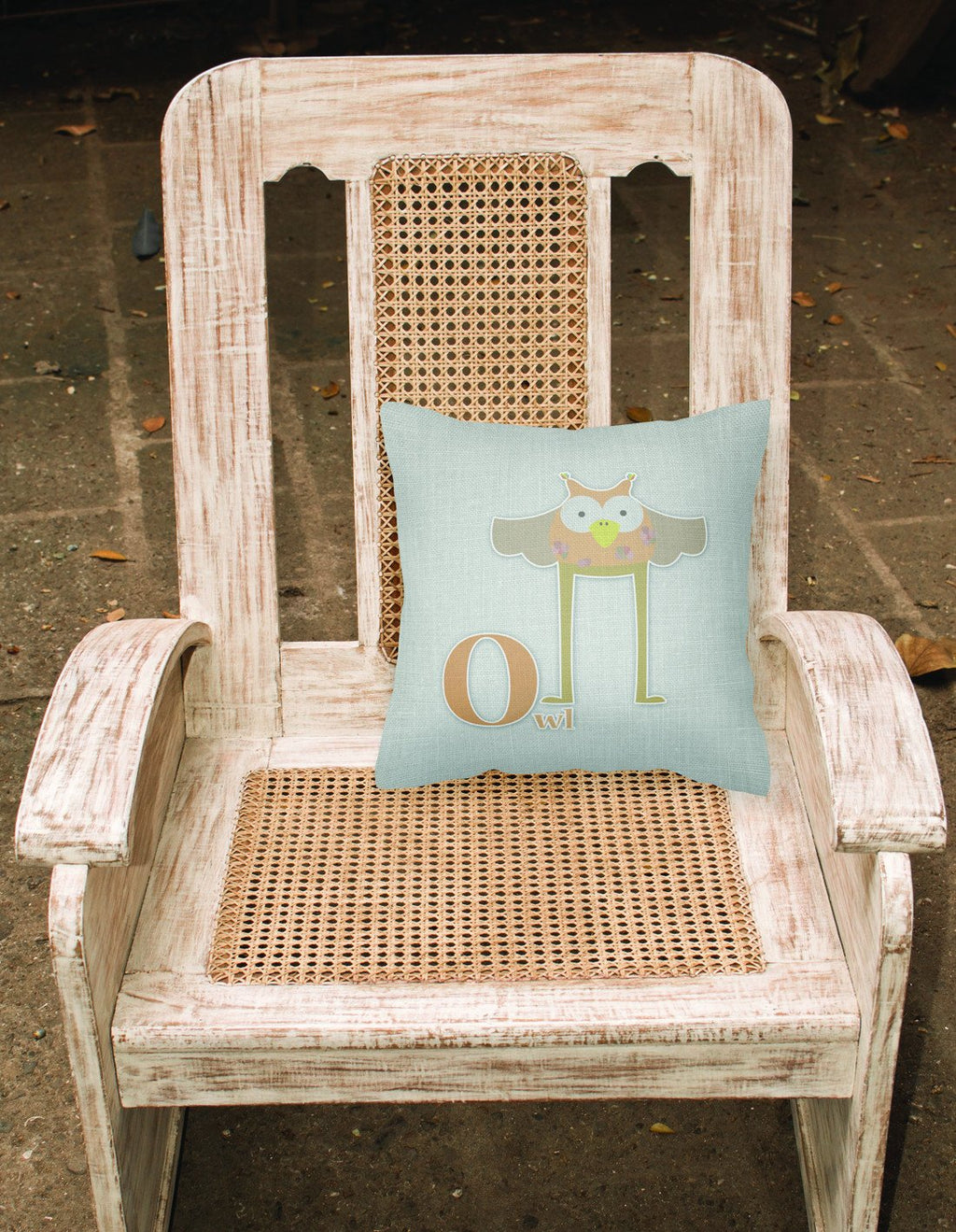 Alphabet O for Owl Decorative Throw Pillow 18x18 Indoor Outdoor Accent Cushion, Fabric Cover with Insert for Sofa, Bed, Porch & Living Room