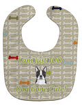 Too Cute Boston Terrier Baby Bib Easy-Clean Baby Bib Baby Feeding Accessory Baby Mealtime Essential, 10 x 13, Multicolor