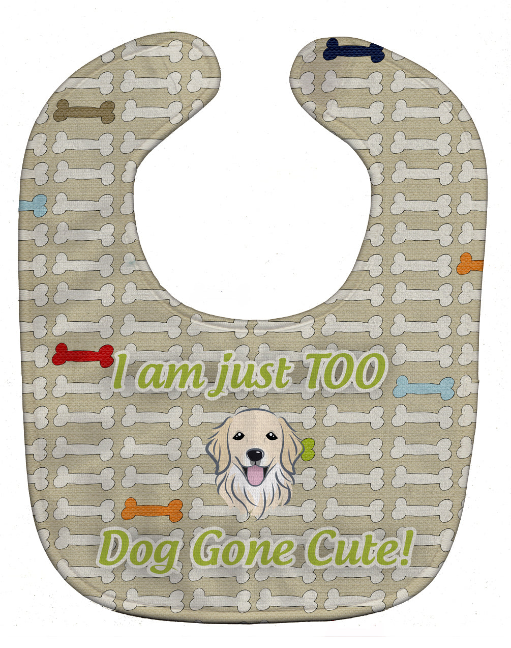Too Cute Golden Retriever Baby Bib Easy-Clean Baby Bib Baby Feeding Accessory Baby Mealtime Essential, 10 x 13, Multicolor
