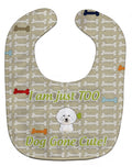 Too Cute Bichon Frise Baby Bib Easy-Clean Baby Bib Baby Feeding Accessory Baby Mealtime Essential, 10 x 13, Multicolor