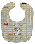 Too Cute English Bulldog  Baby Bib Easy-Clean Baby Bib Baby Feeding Accessory Baby Mealtime Essential, 10 x 13, Multicolor