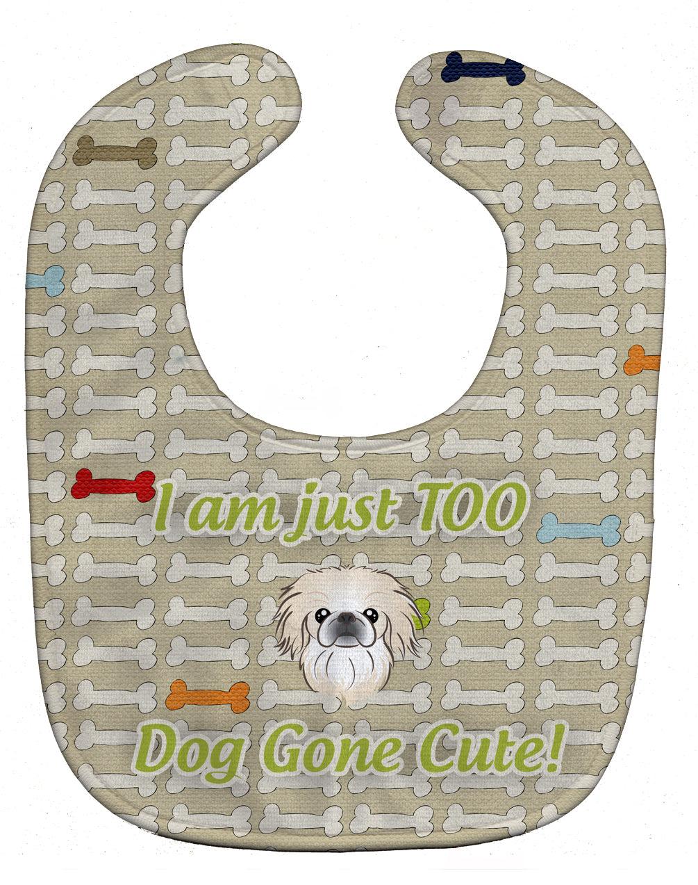 Too Cute Pekingese Baby Bib Easy-Clean Baby Bib Baby Feeding Accessory Baby Mealtime Essential, 10 x 13, Multicolor