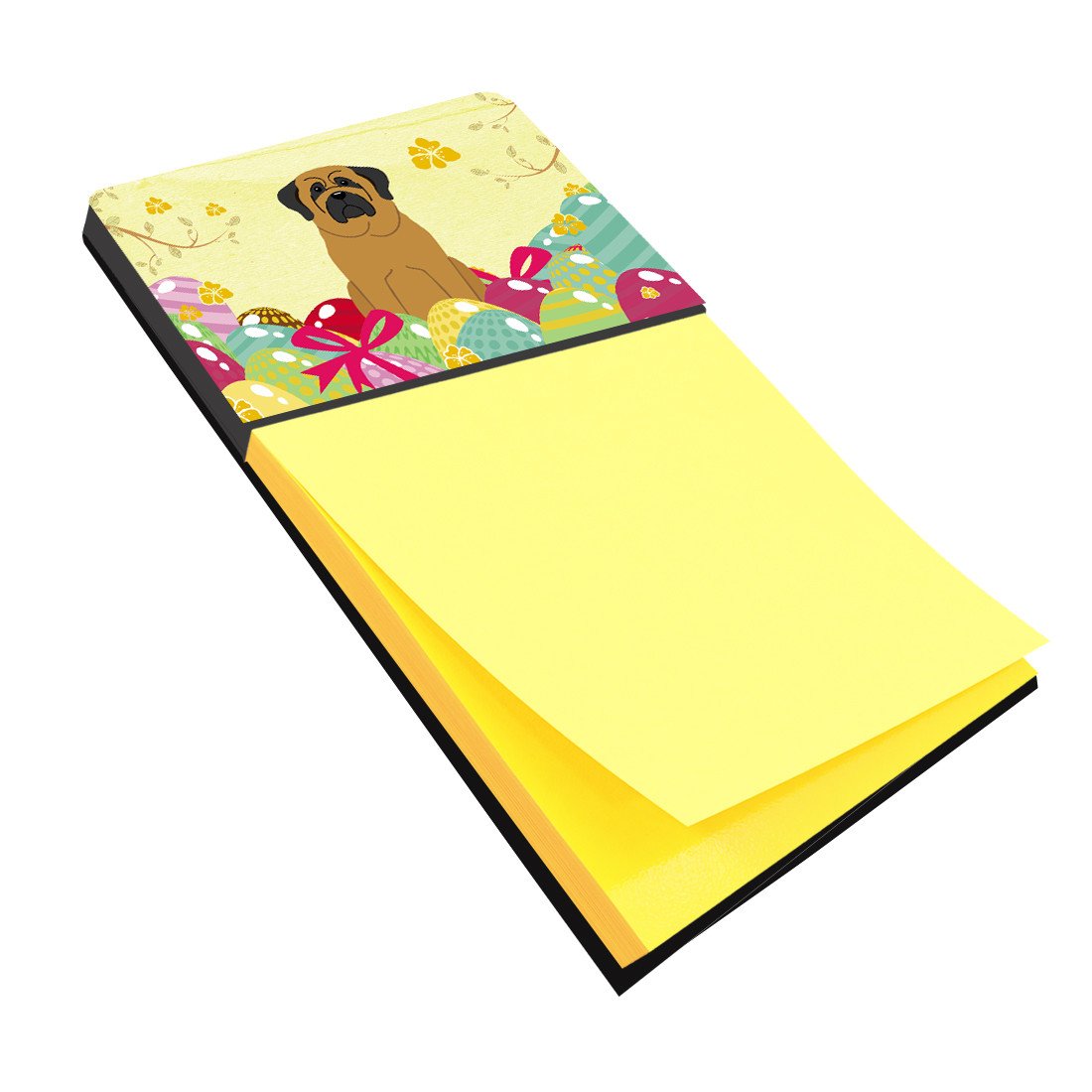 Easter Eggs Mastiff Watercolor Sticky Note Holder Refillable Dispenser Desk Accessory 3x3 Pad Gift
