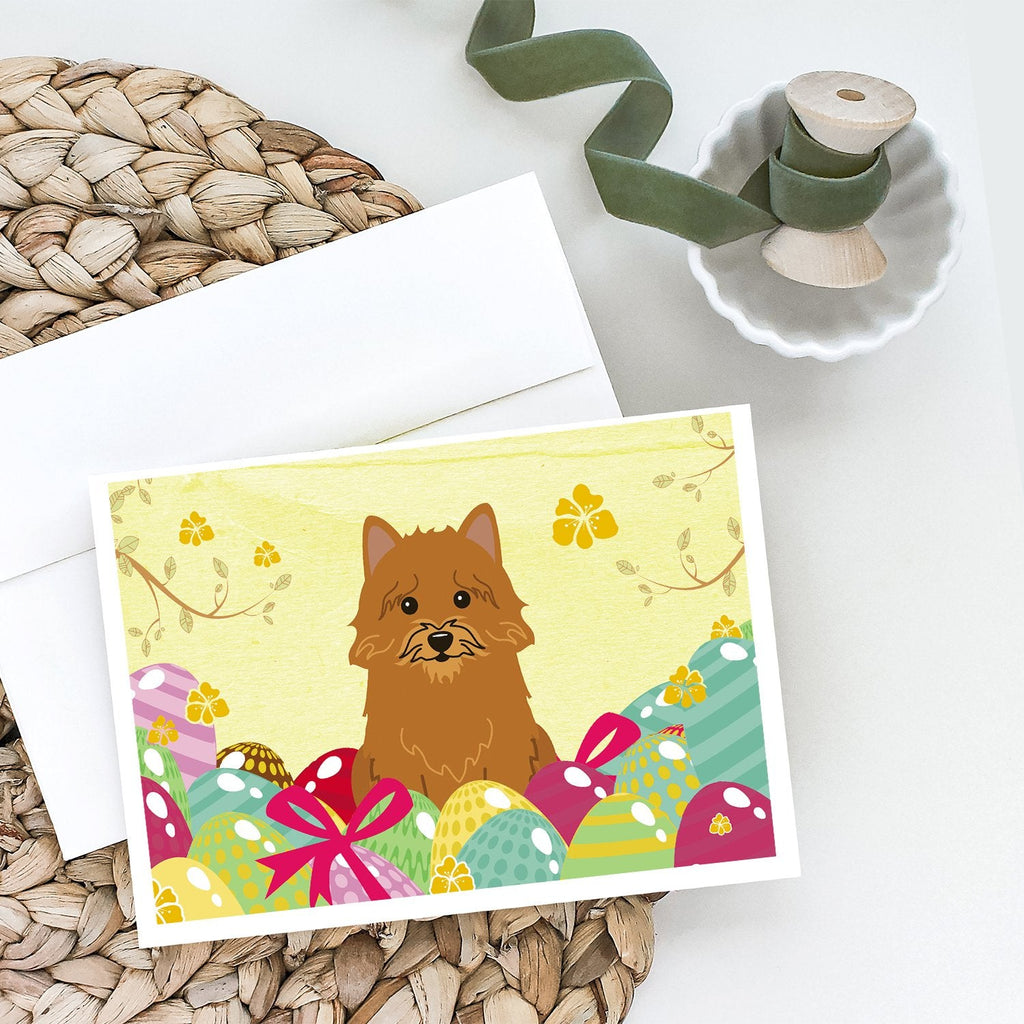 Easter Eggs Norwich Terrier Greeting Cards Pack of 8 Blank Cards with Envelopes Whimsical A7 Size 5x7