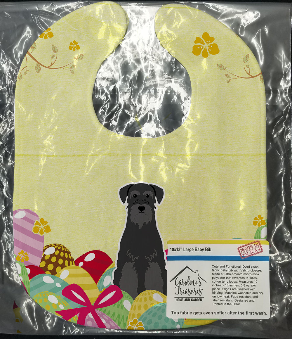 Easter Eggs Standard Schnauzer Black Baby Bib Easy-Clean Baby Bib Baby Feeding Accessory Baby Mealtime Essential, 10 x 13, Multicolor
