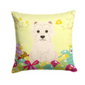 Easter Eggs Westie Decorative Throw Pillow 14x14 Indoor Outdoor Accent Cushion, Fabric Cover with Insert for Sofa, Bed, Porch & Living Room