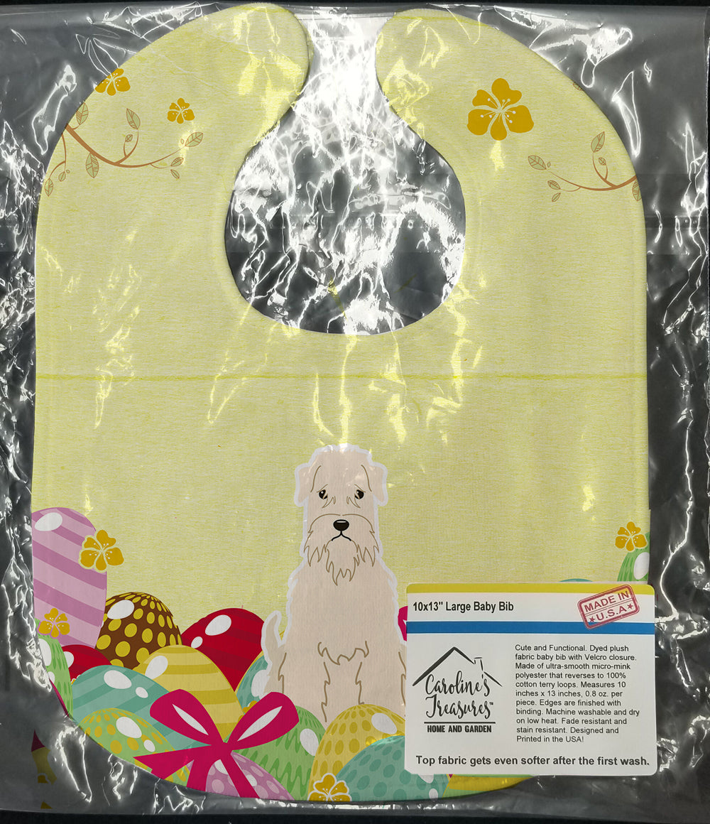 Easter Eggs Soft Coated Wheaten Terrier Baby Bib Easy-Clean Baby Bib Baby Feeding Accessory Baby Mealtime Essential, 10 x 13, Multicolor