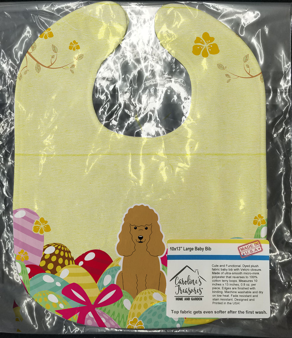 Easter Eggs Poodle Tan Baby Bib Easy-Clean Baby Bib Baby Feeding Accessory Baby Mealtime Essential, 10 x 13, Multicolor