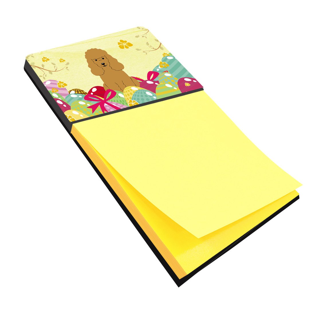 Easter Eggs Poodle Tan Watercolor Sticky Note Holder Refillable Dispenser Desk Accessory 3x3 Pad Gift