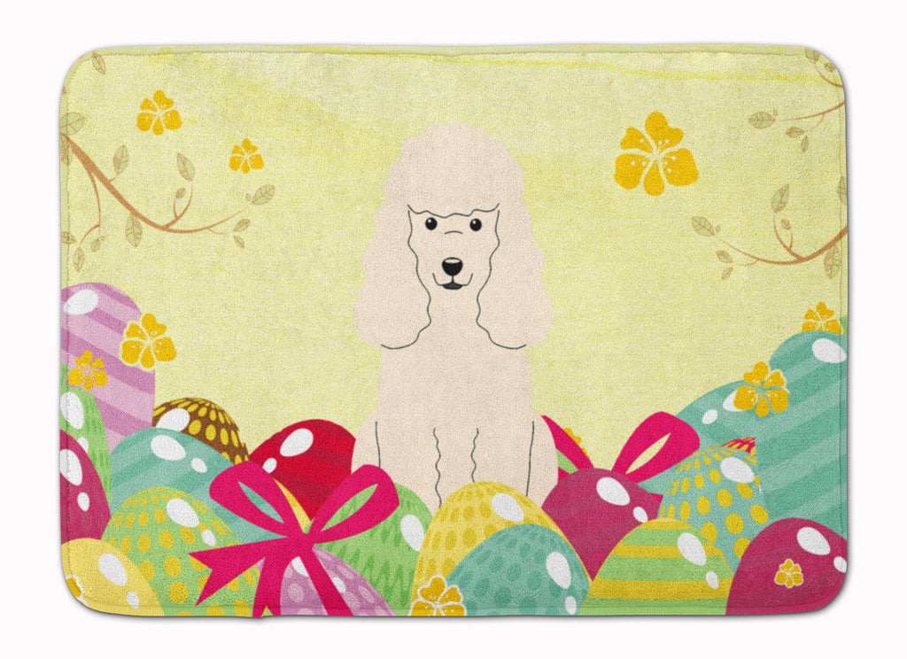 Easter Eggs Poodle White Memory Foam Kitchen Mat Machine Washable Anti-Fatigue Cushion Comfort Bath or Kitchen Rug