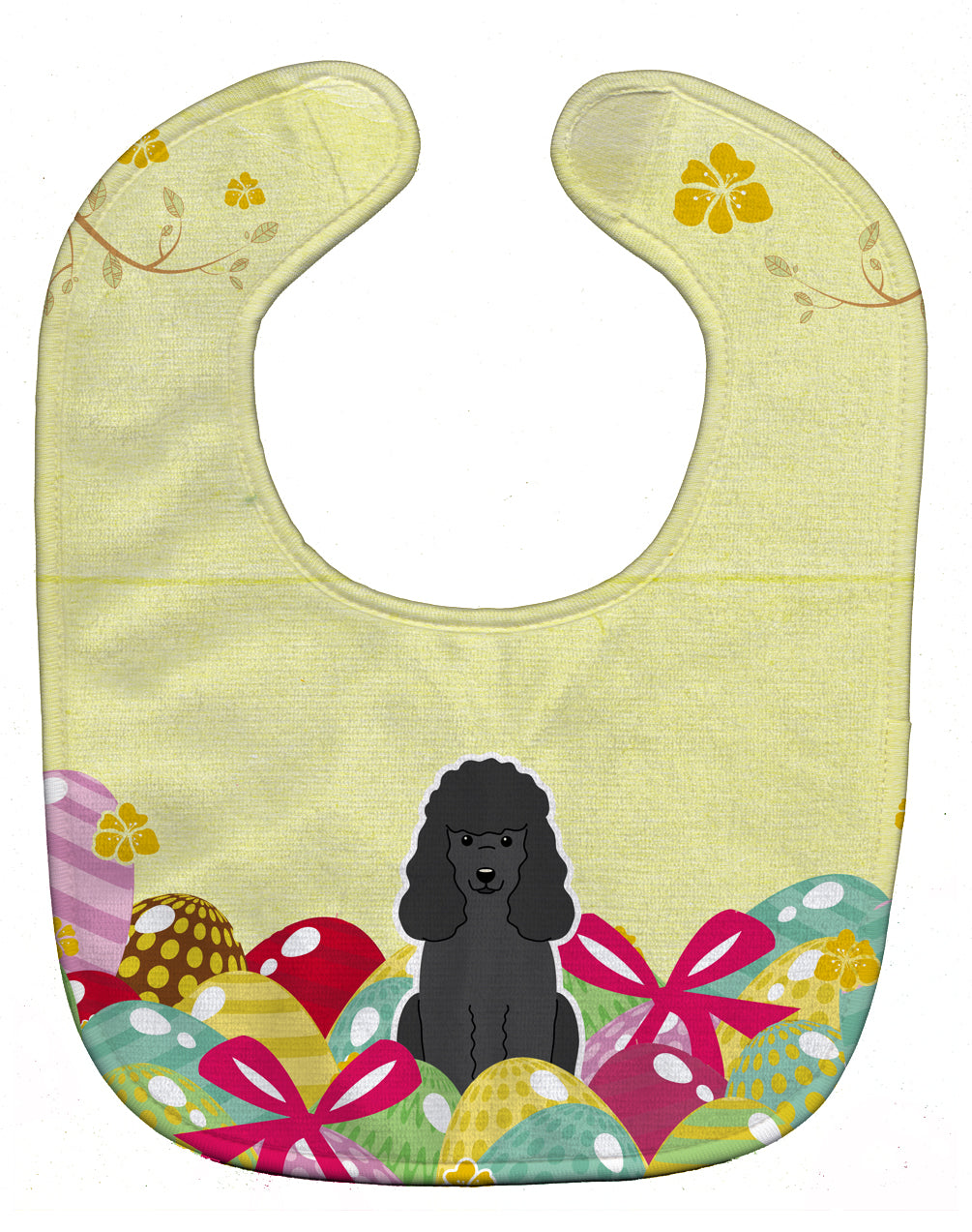Easter Eggs Poodle Black Baby Bib Easy-Clean Baby Bib Baby Feeding Accessory Baby Mealtime Essential, 10 x 13, Multicolor