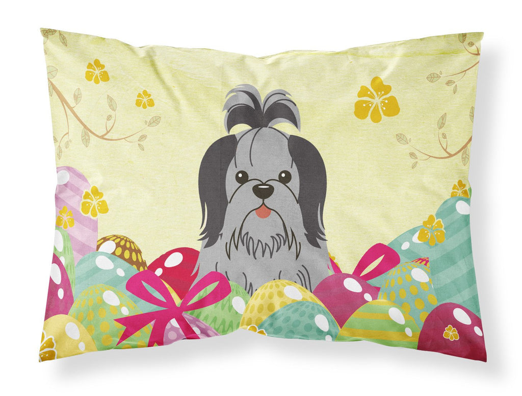 Easter Eggs Shih Tzu Black Silver Standard Pillowcase Lightweight Super Soft Easy Care Decorative Artwork Pillowcase, Standard