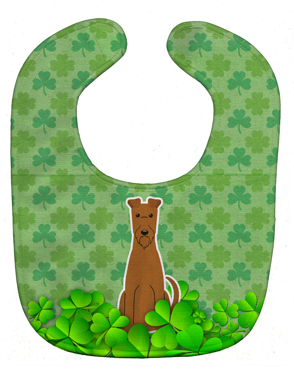 Irish Terrier Shamrocks Baby Bib Easy-Clean Baby Bib Baby Feeding Accessory Baby Mealtime Essential, 10 x 13, Multicolor