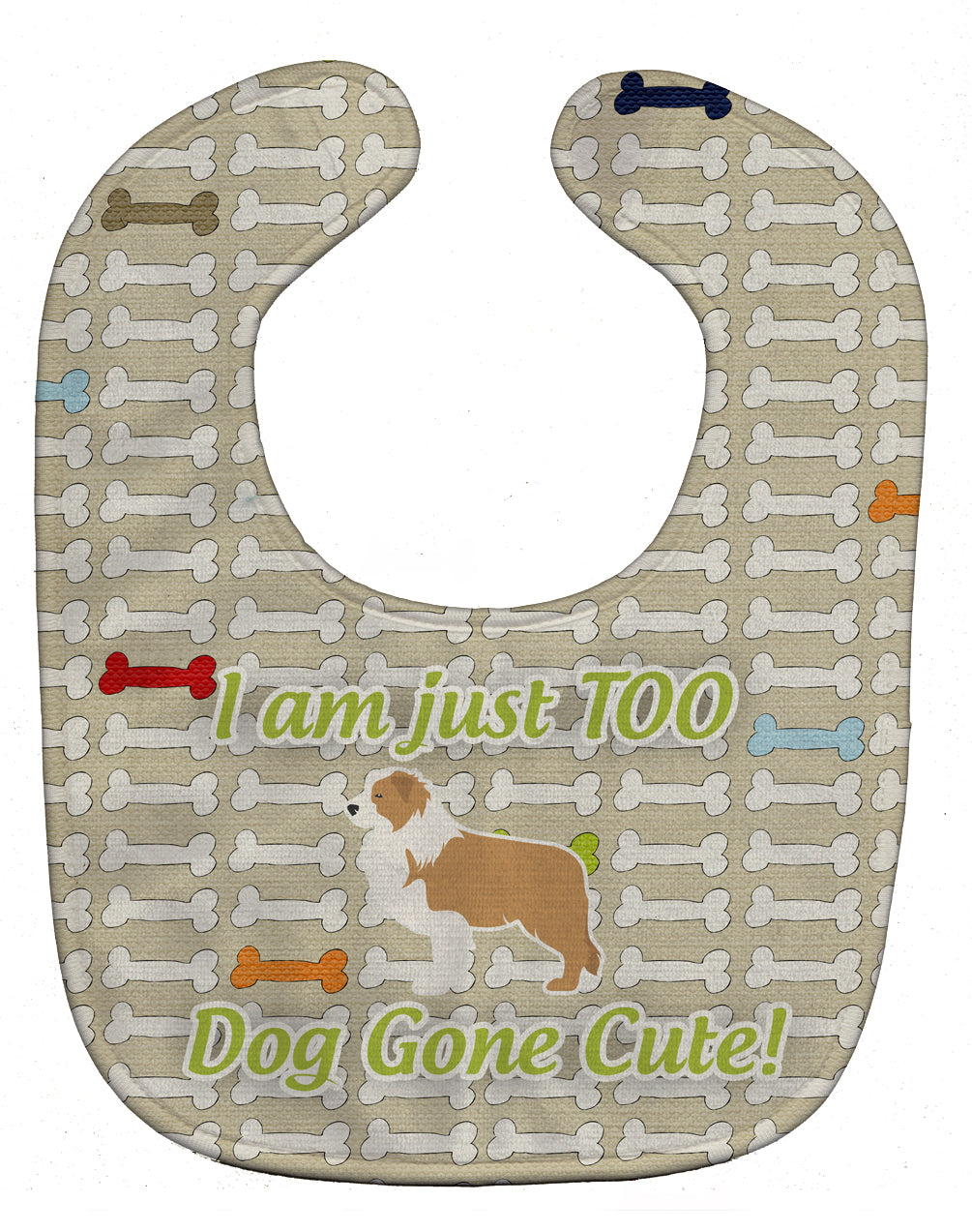 Red Border Collie Dog Gone Cute Baby Bib Easy-Clean Baby Bib Baby Feeding Accessory Baby Mealtime Essential, 10 x 13, Multicolor