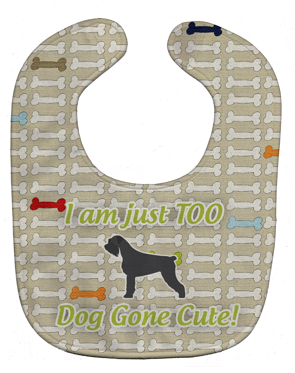 Giant Schnauzer Dog Gone Cute Baby Bib Easy-Clean Baby Bib Baby Feeding Accessory Baby Mealtime Essential, 10 x 13, Multicolor